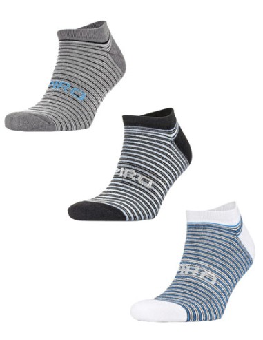 SPI-S295X-3-Pack Mixed Stripe Coolmax Sneaker Socks